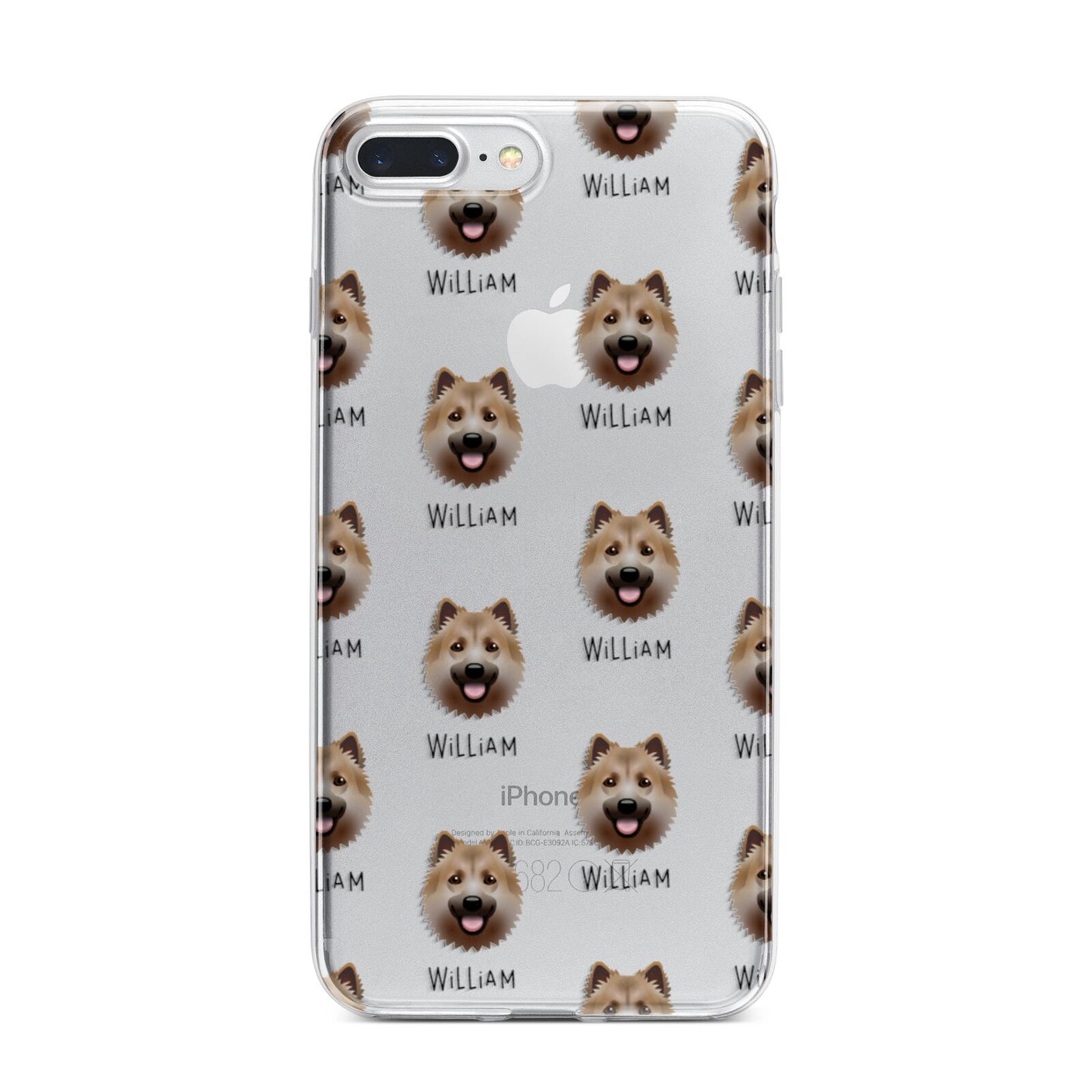 Icelandic Sheepdog Icon with Name iPhone 7 Plus Bumper Case on Silver iPhone