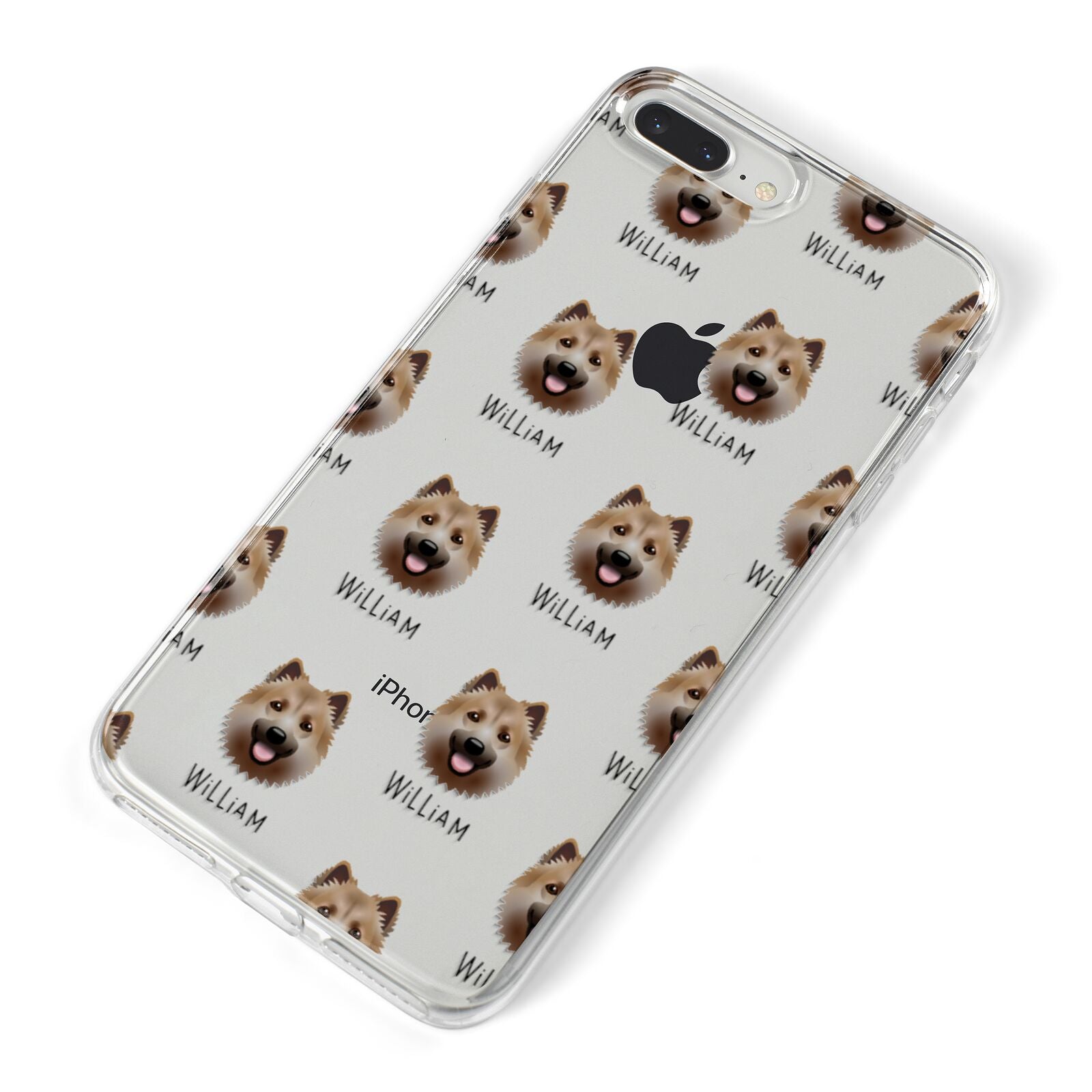 Icelandic Sheepdog Icon with Name iPhone 8 Plus Bumper Case on Silver iPhone Alternative Image