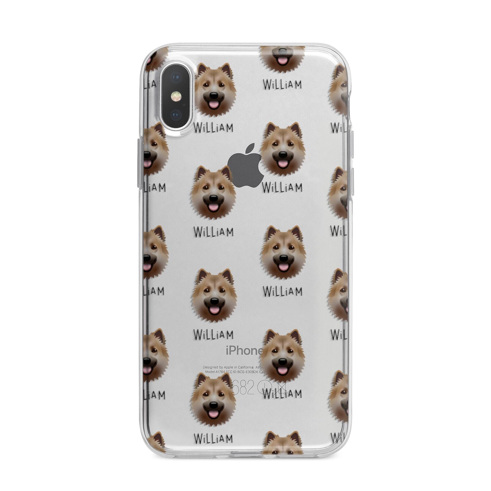 Icelandic Sheepdog Icon with Name iPhone X Bumper Case on Silver iPhone Alternative Image 1