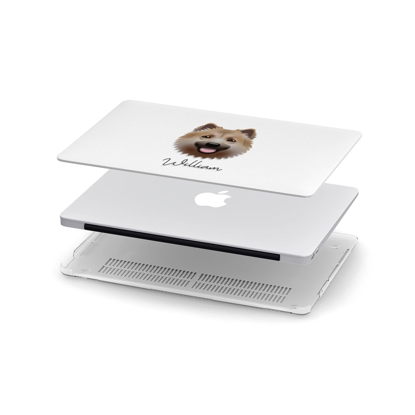 Icelandic Sheepdog Personalised Apple MacBook Case in Detail