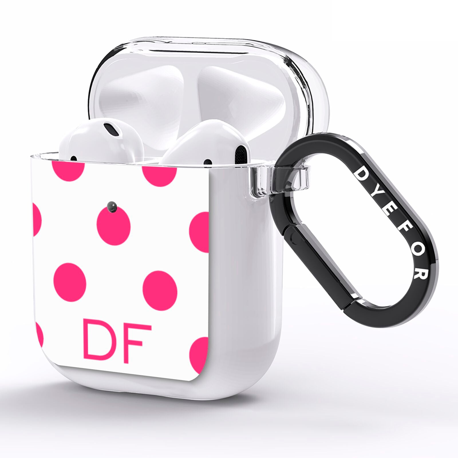 Initial Dots Personalised AirPods Clear Case Side Image