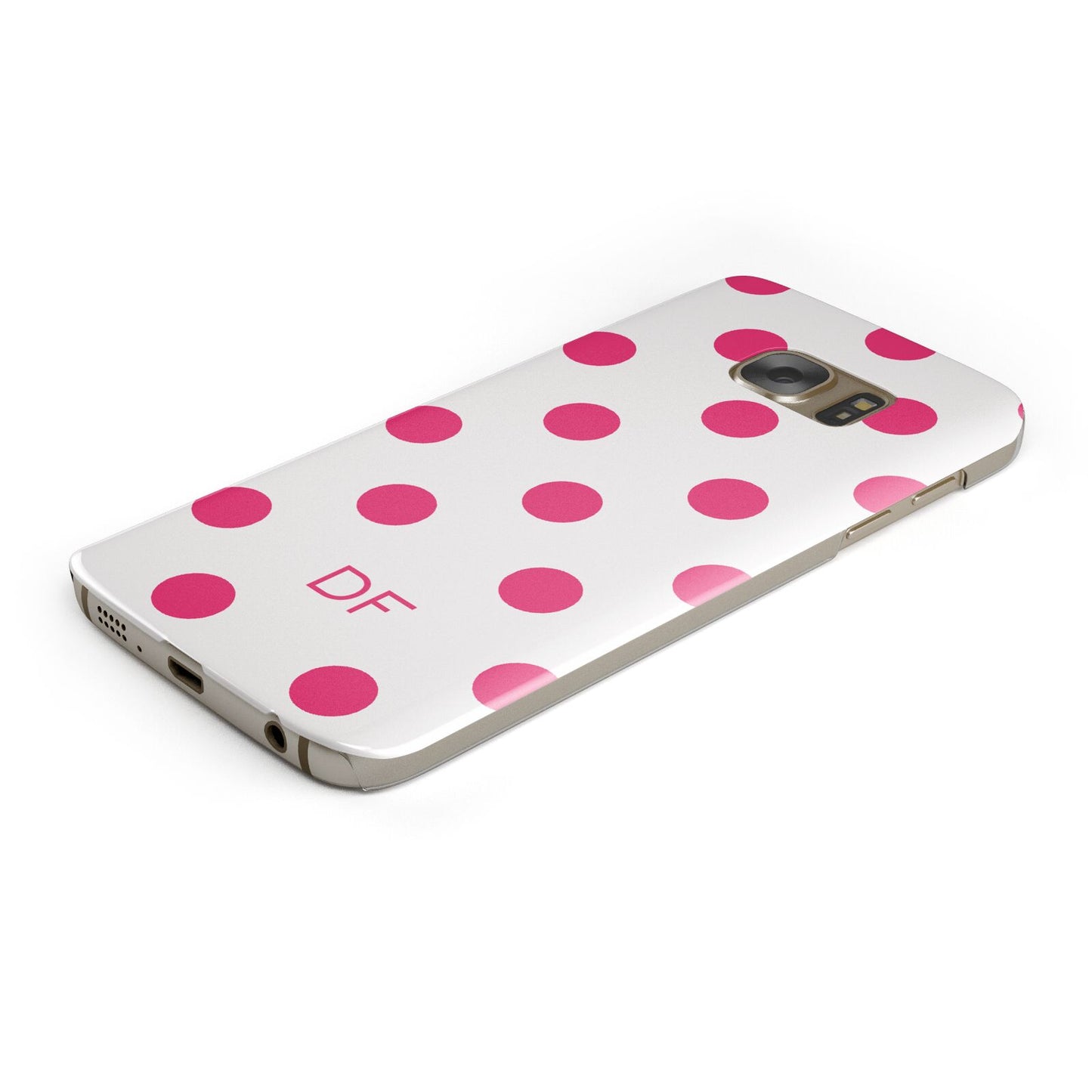 Initial Dots Personalised Protective Samsung Galaxy Case Angled Image