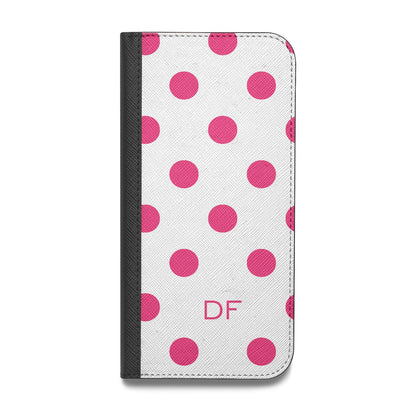 Initial Dots Personalised Vegan Leather Flip iPhone Case