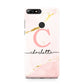 Initial Pink Gold Watercolour Custom Marble Huawei Y7 2018