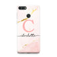 Initial Pink Gold Watercolour Custom Marble Huawei Y9 2018