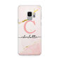 Initial Pink Gold Watercolour Custom Marble Samsung Galaxy S9 Case