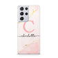 Initial Pink Gold Watercolour Custom Marble Samsung S21 Ultra Case