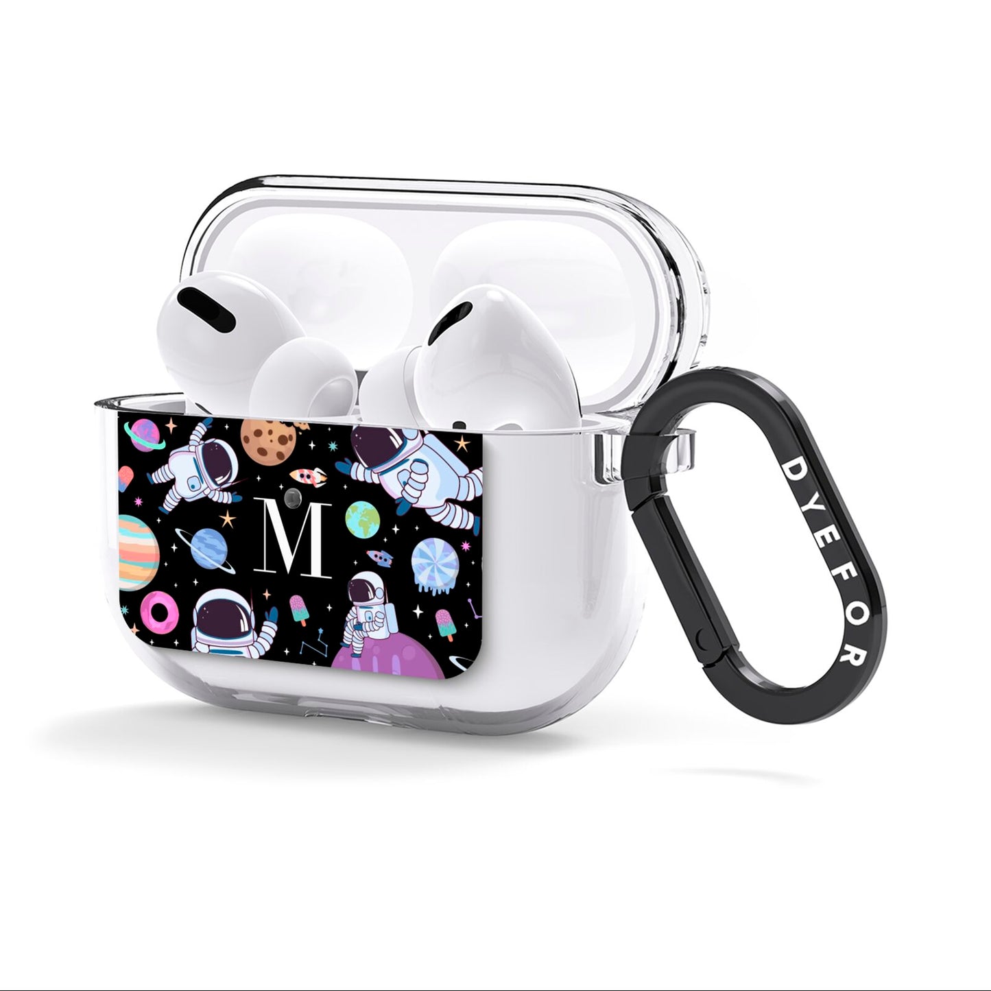 Initialled Candy Space Scene AirPods Clear Case 3rd Gen Side Image
