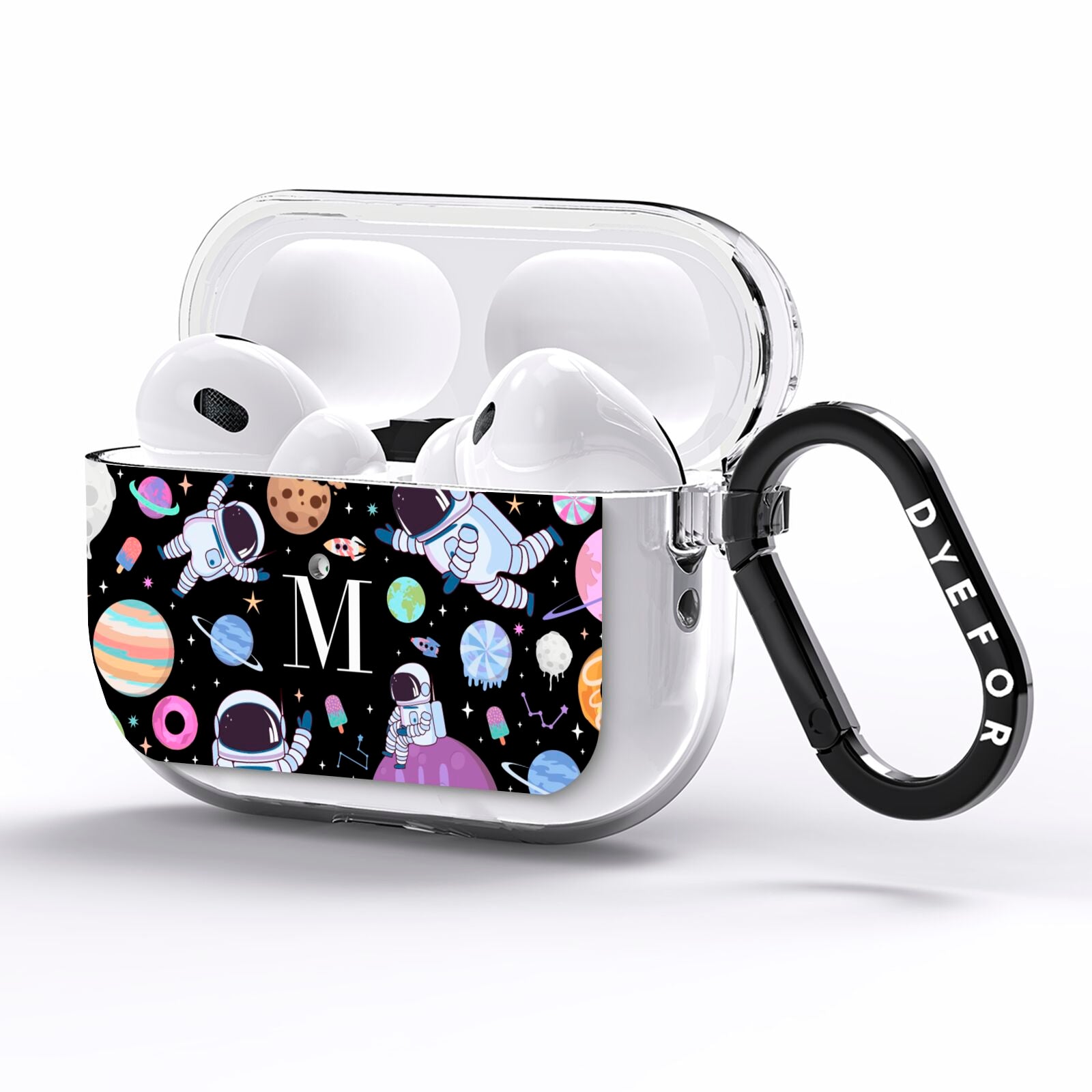 Initialled Candy Space Scene AirPods Pro Clear Case Side Image