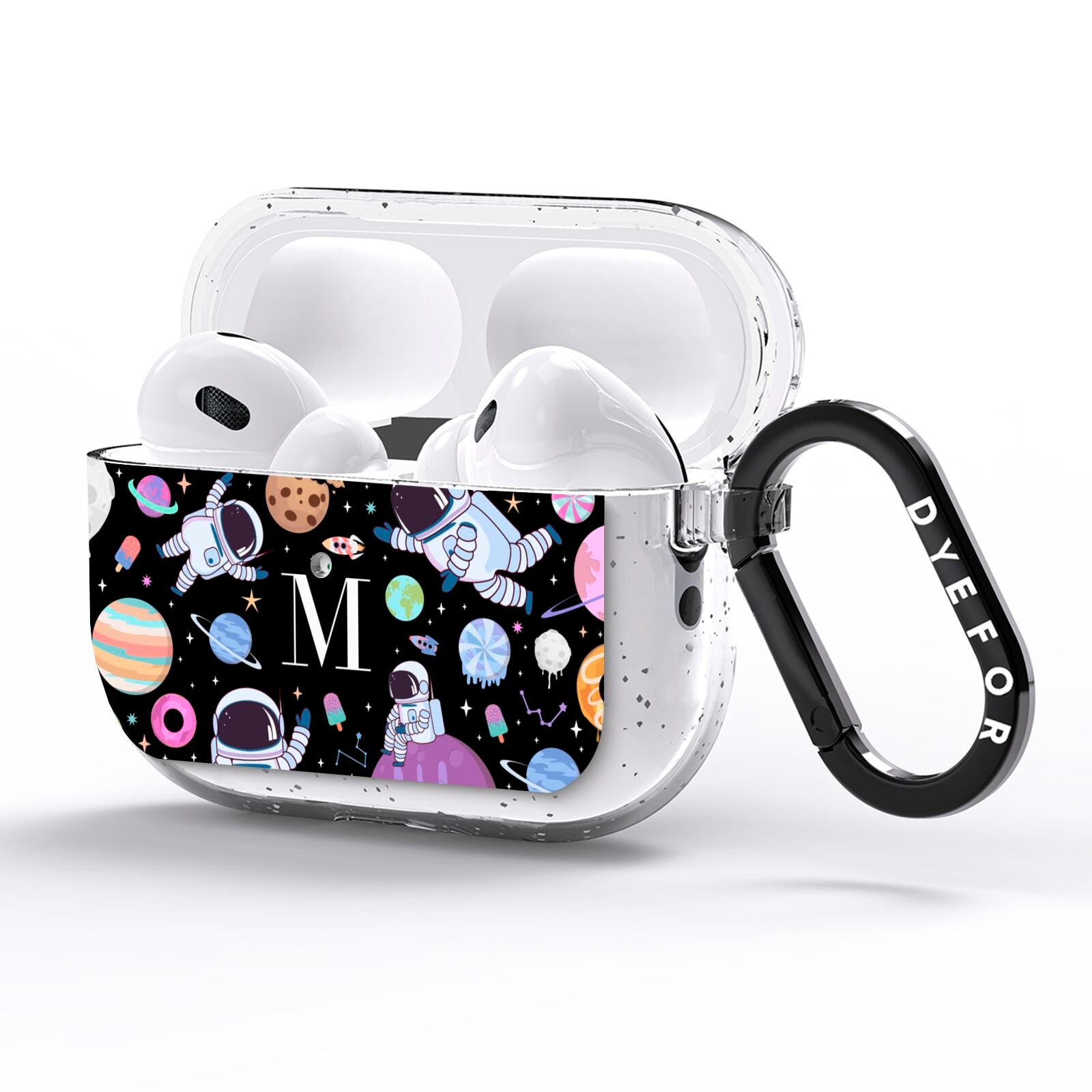 Initialled Candy Space Scene AirPods Pro Glitter Case Side Image