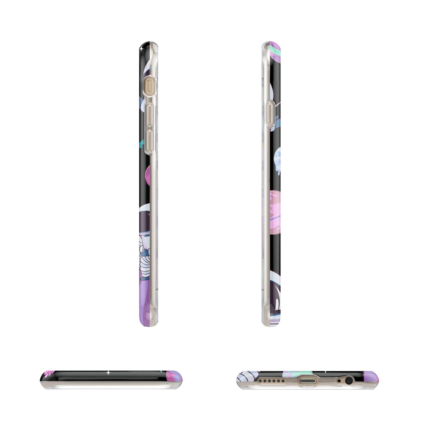 Initialled Candy Space Scene Apple iPhone 6 3D Wrap Tough Case Alternative Image Angles