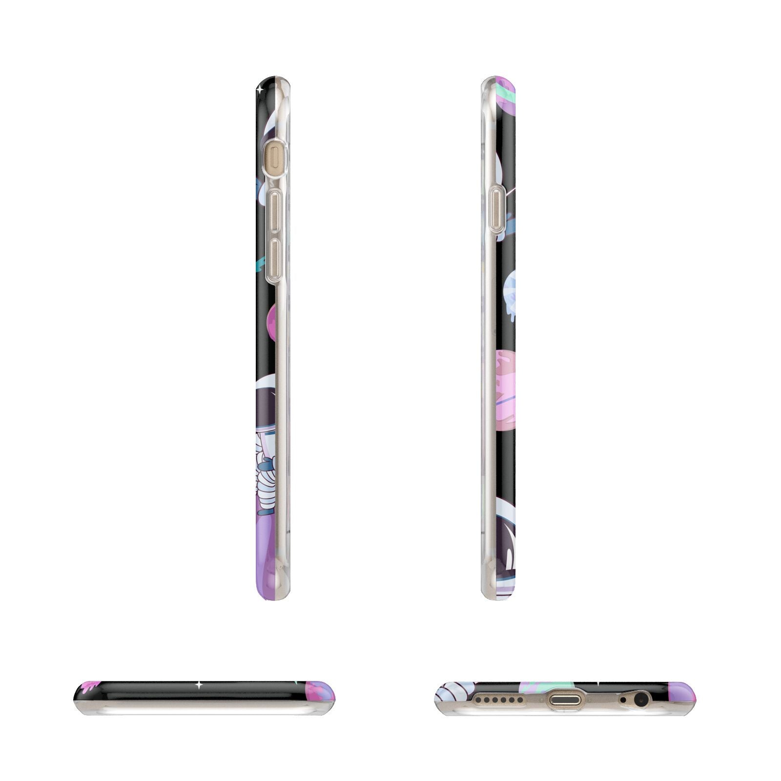 Initialled Candy Space Scene Apple iPhone 6 3D Wrap Tough Case Alternative Image Angles