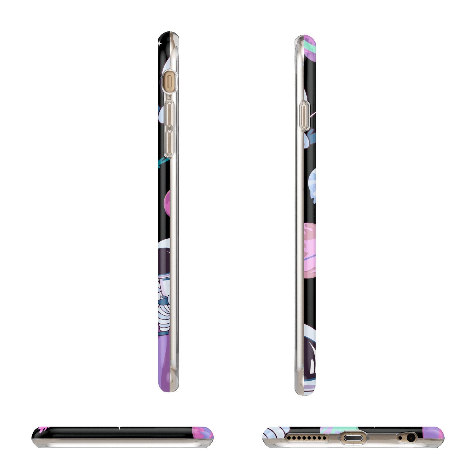 Initialled Candy Space Scene Apple iPhone 6 Plus 3D Wrap Tough Case Alternative Image Angles