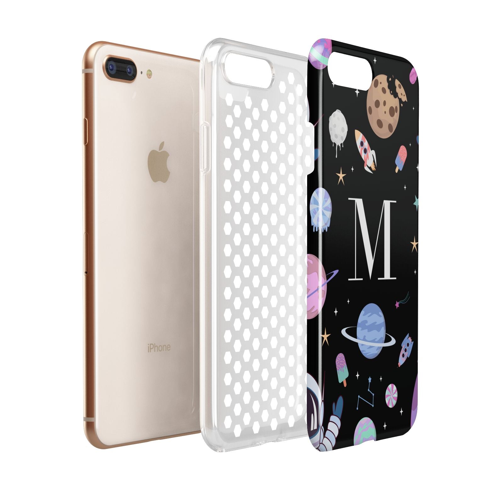 Initialled Candy Space Scene Apple iPhone 7 8 Plus 3D Tough Case Expanded View