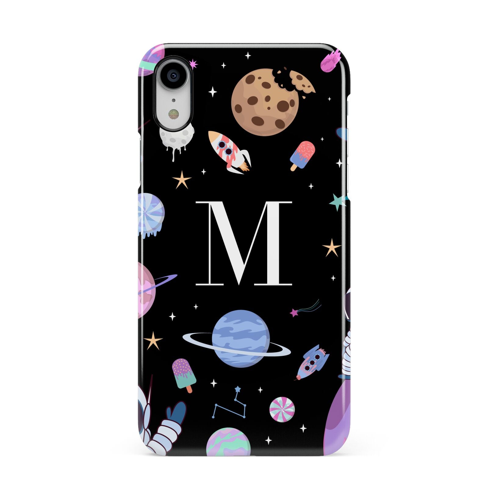 Initialled Candy Space Scene Apple iPhone XR White 3D Snap Case
