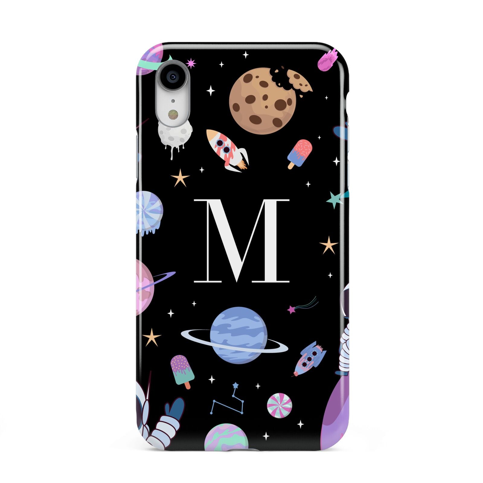 Initialled Candy Space Scene Apple iPhone XR White 3D Tough Case