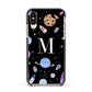 Initialled Candy Space Scene Apple iPhone Xs Impact Case Black Edge on Gold Phone