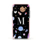 Initialled Candy Space Scene Apple iPhone Xs Impact Case Pink Edge on Black Phone