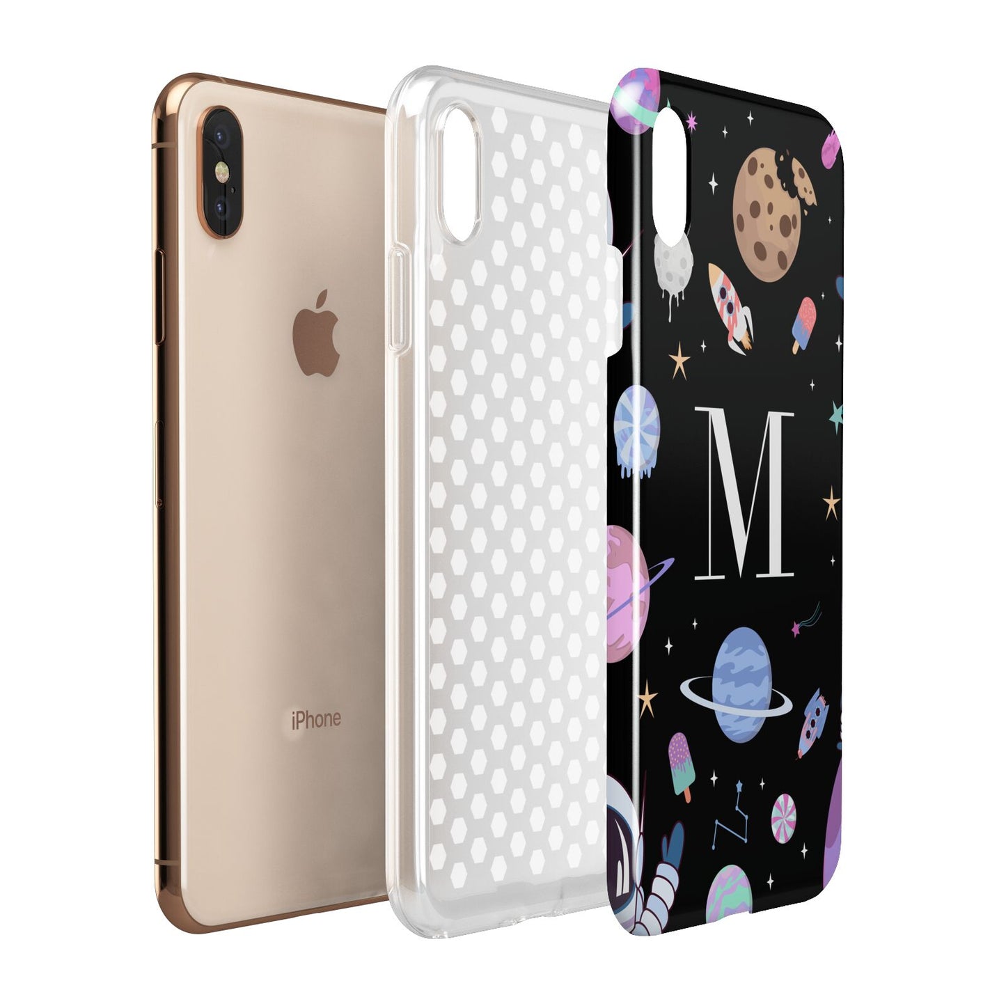 Initialled Candy Space Scene Apple iPhone Xs Max 3D Tough Case Expanded View