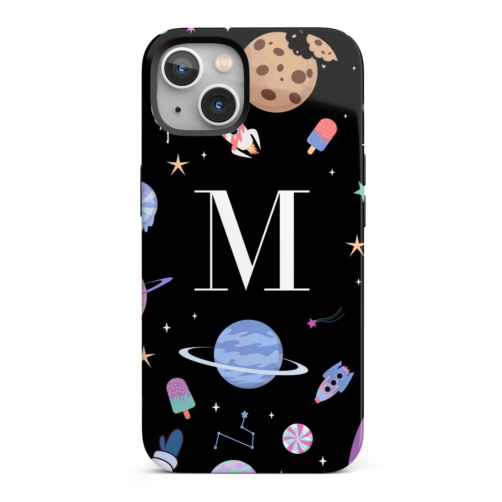 Initialled Candy Space Scene iPhone 13 Full Wrap 3D Tough Case