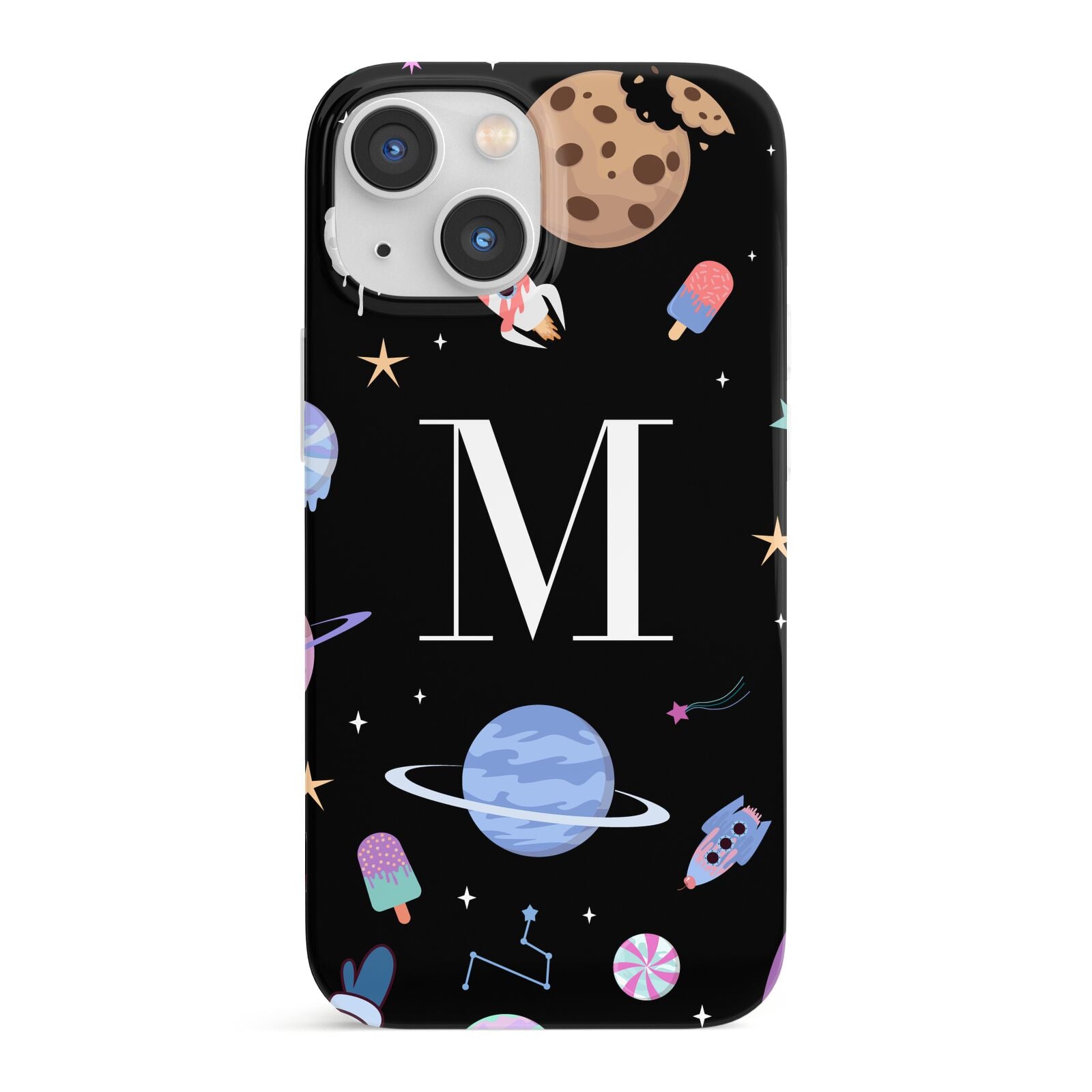 Initialled Candy Space Scene iPhone 13 Mini Full Wrap 3D Snap Case