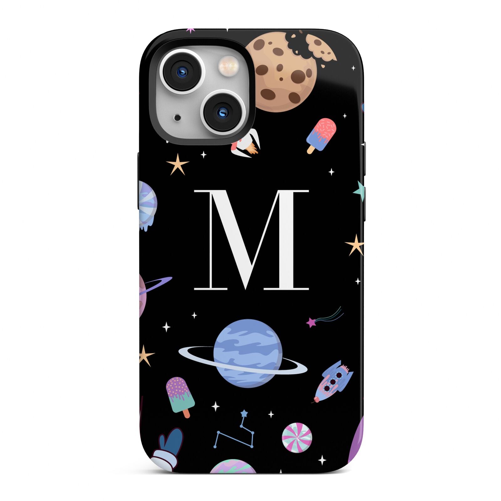 Initialled Candy Space Scene iPhone 13 Mini Full Wrap 3D Tough Case