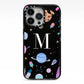 Initialled Candy Space Scene iPhone 13 Pro Black Impact Case on Silver phone