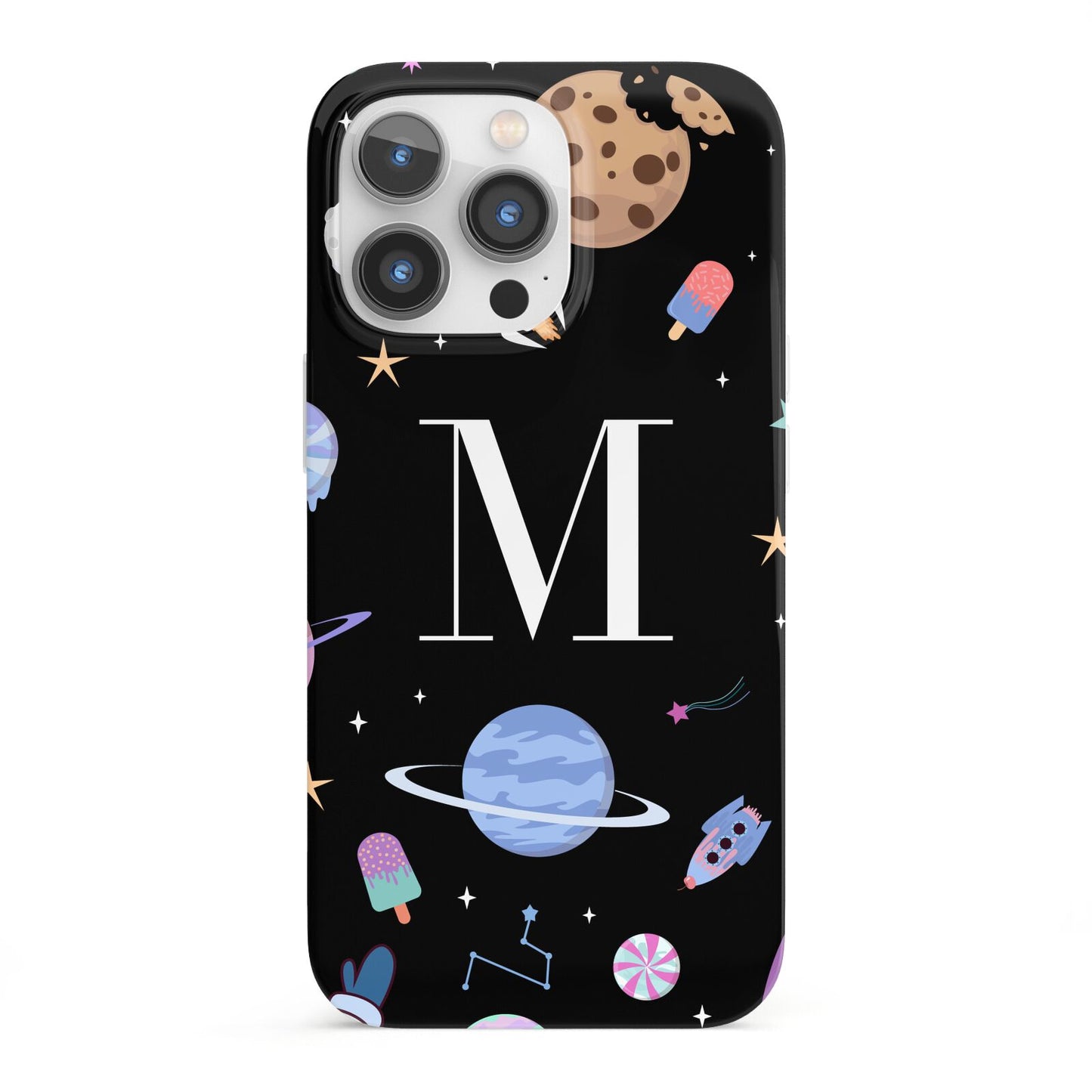 Initialled Candy Space Scene iPhone 13 Pro Full Wrap 3D Snap Case