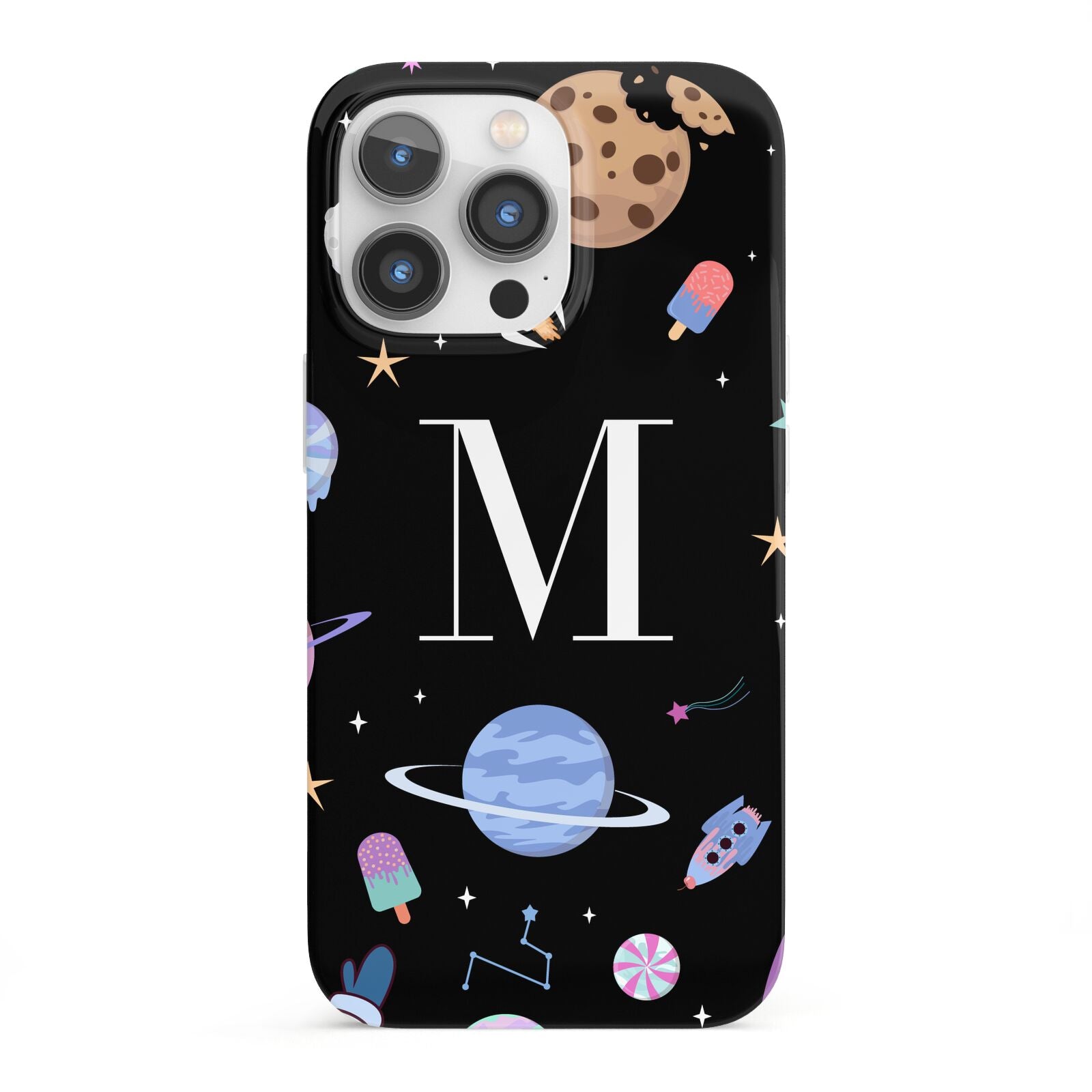 Initialled Candy Space Scene iPhone 13 Pro Full Wrap 3D Snap Case