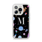 Initialled Candy Space Scene iPhone 14 Pro Clear Tough Case Silver