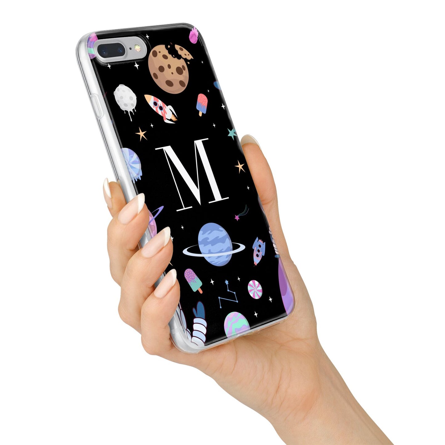 Initialled Candy Space Scene iPhone 7 Plus Bumper Case on Silver iPhone Alternative Image