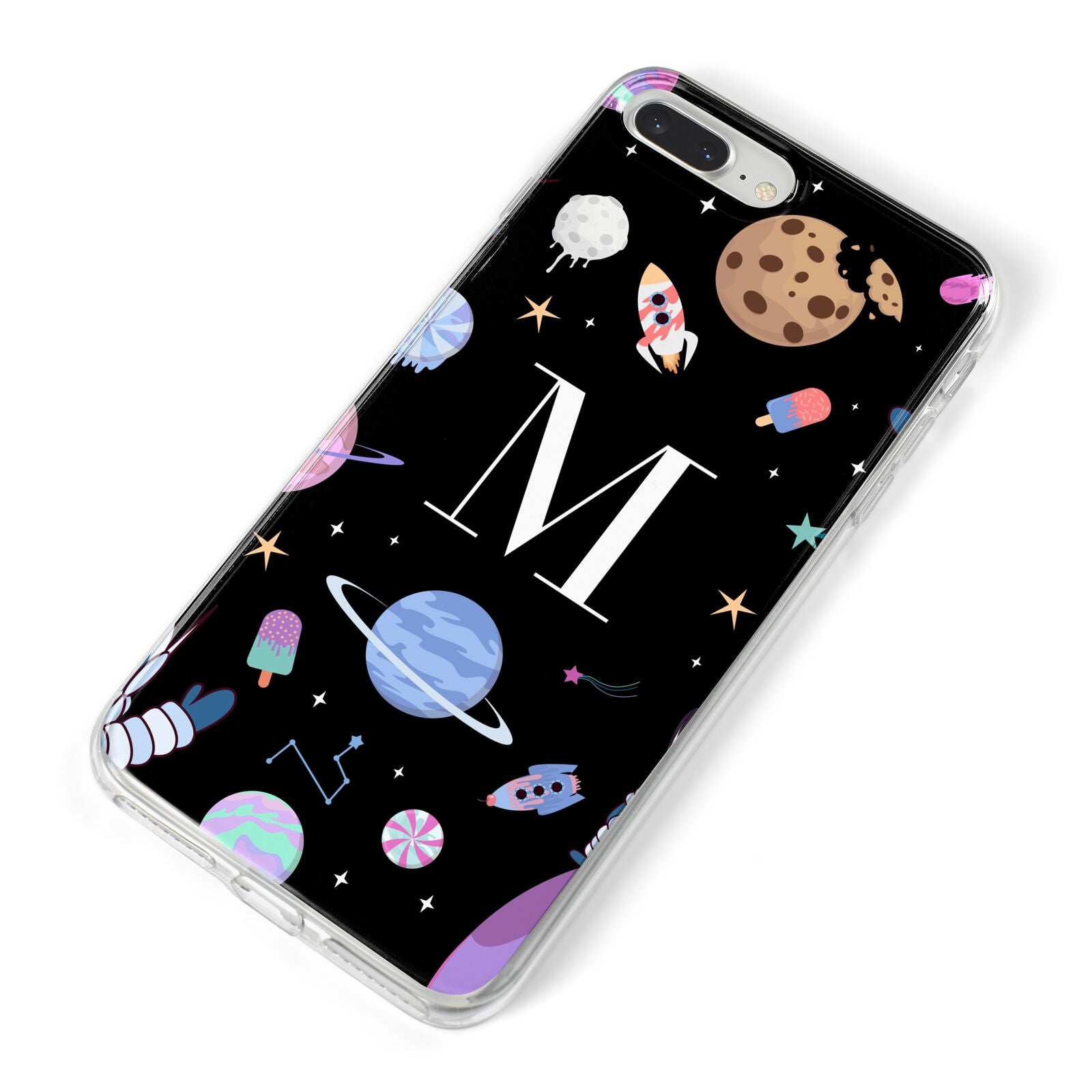 Initialled Candy Space Scene iPhone 8 Plus Bumper Case on Silver iPhone Alternative Image