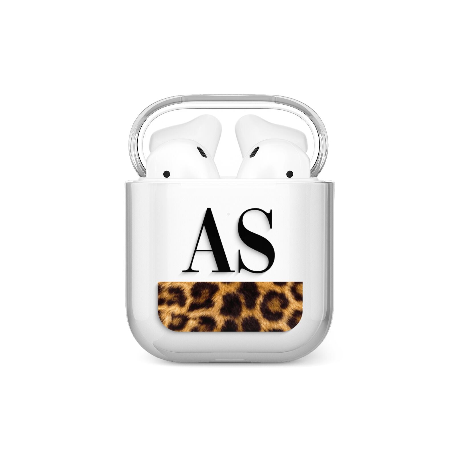 Initialled Leopard Print AirPods Case