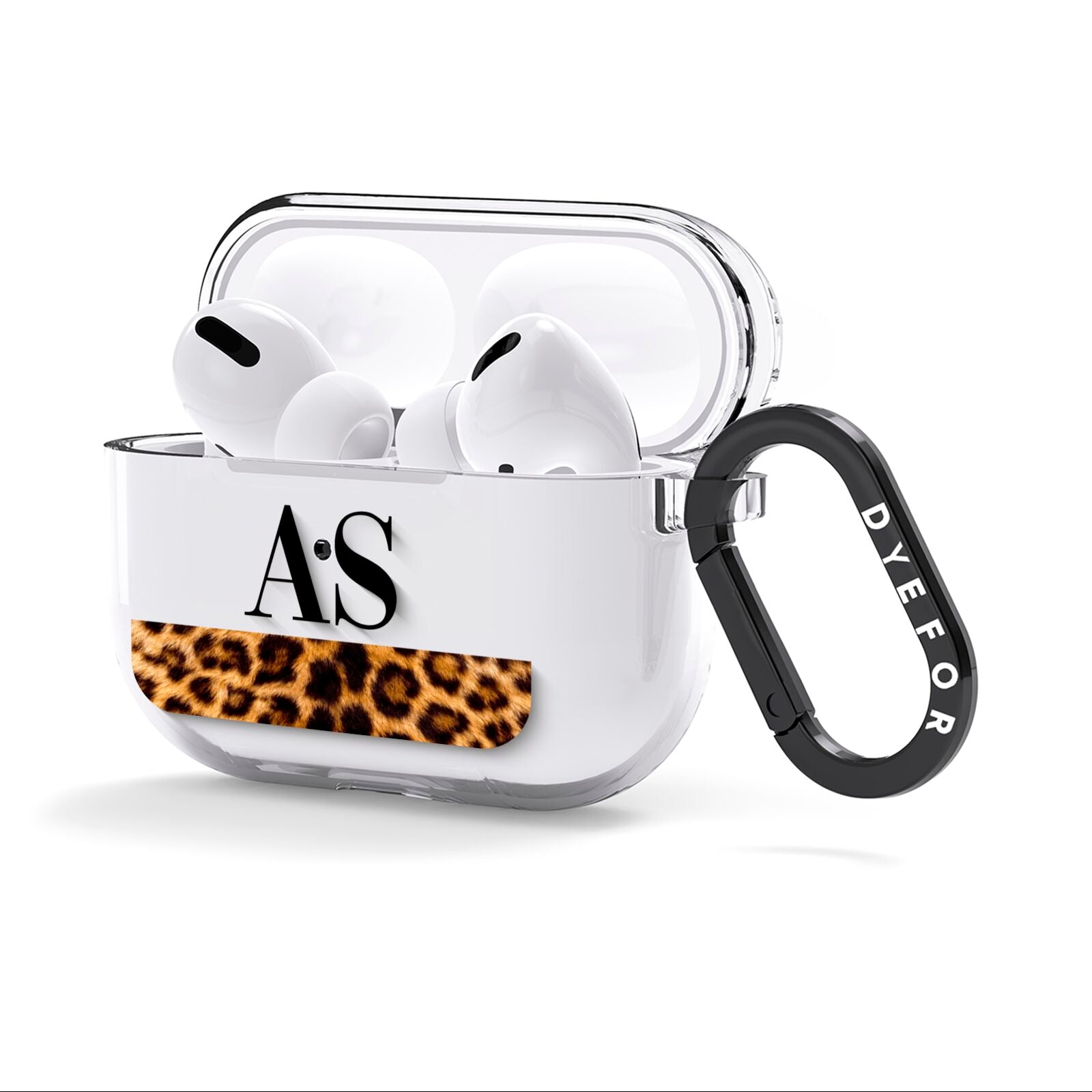 Initialled Leopard Print AirPods Clear Case 3rd Gen Side Image