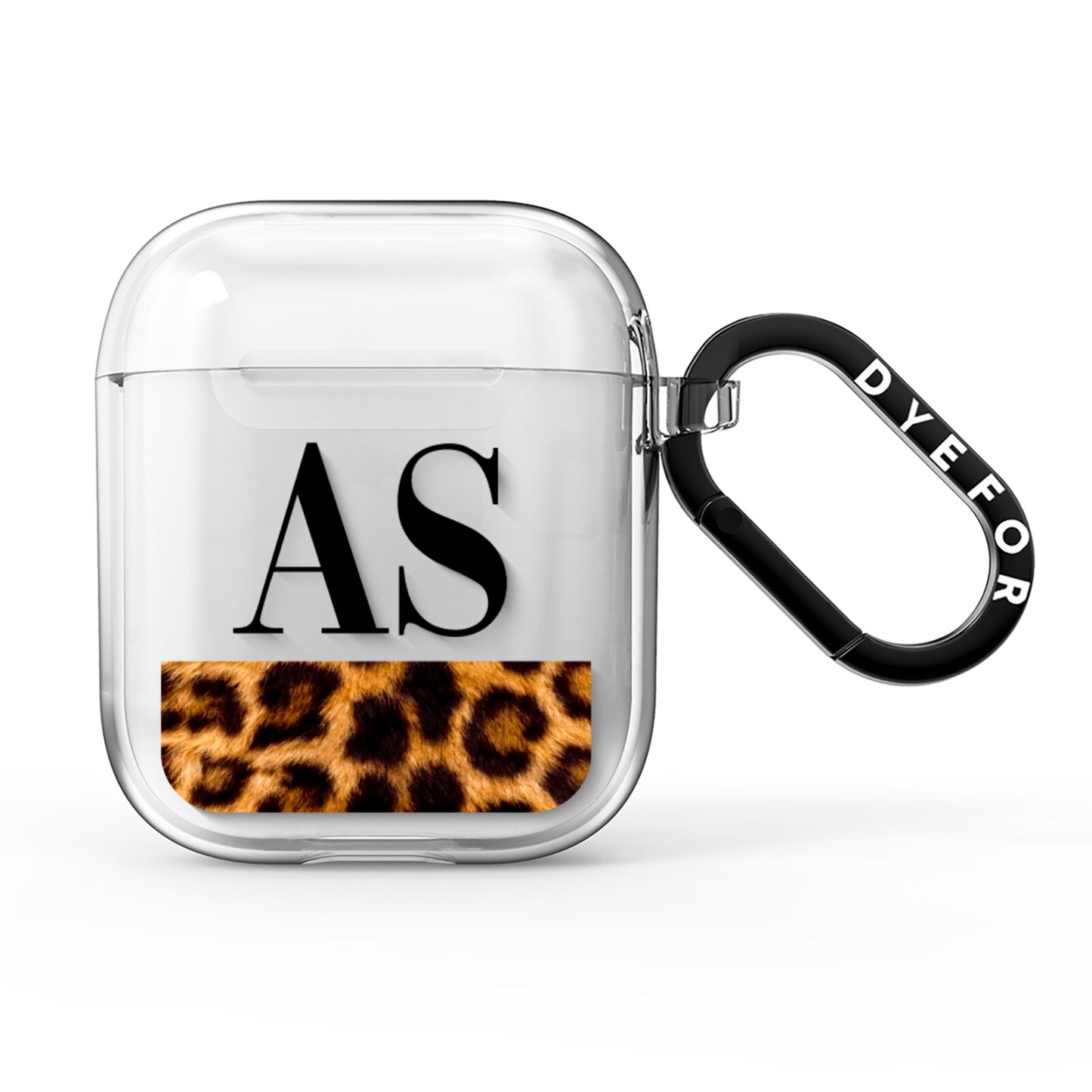 Initialled Leopard Print AirPods Clear Case