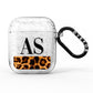 Initialled Leopard Print AirPods Glitter Case