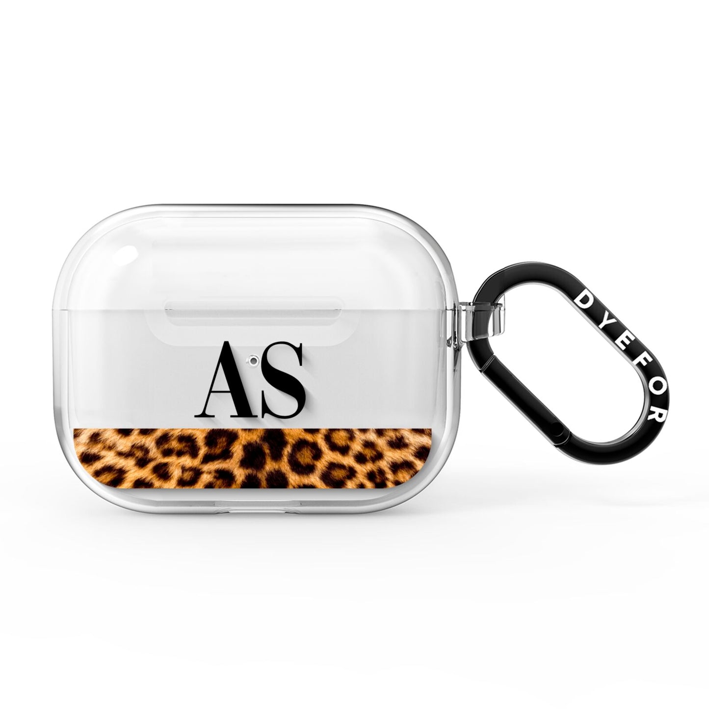 Initialled Leopard Print AirPods Pro Clear Case