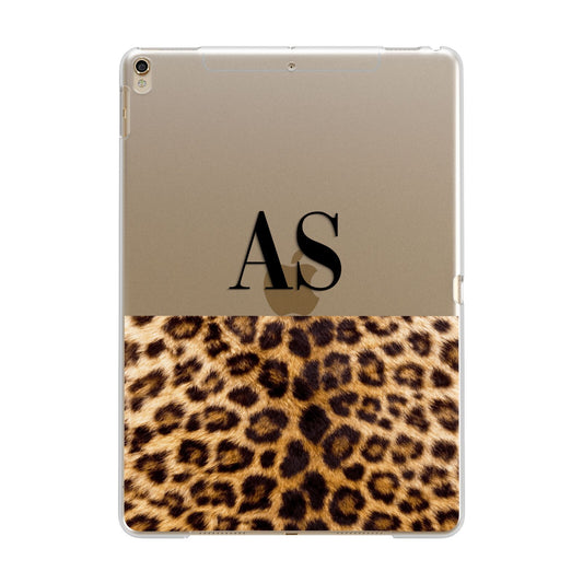 Initialled Leopard Print Apple iPad Gold Case