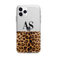 Initialled Leopard Print Apple iPhone 11 Pro in Silver with Bumper Case