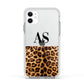 Initialled Leopard Print Apple iPhone 11 in White with White Impact Case