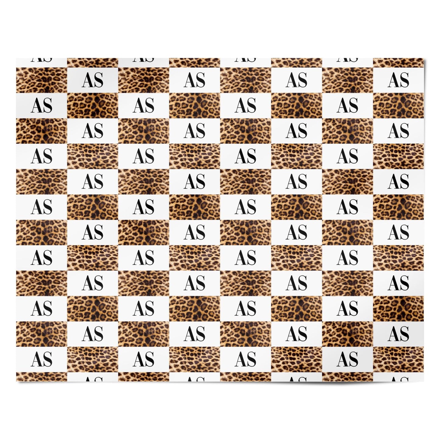 Initialled Leopard Print Personalised Wrapping Paper Alternative