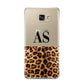 Initialled Leopard Print Samsung Galaxy A9 2016 Case on gold phone