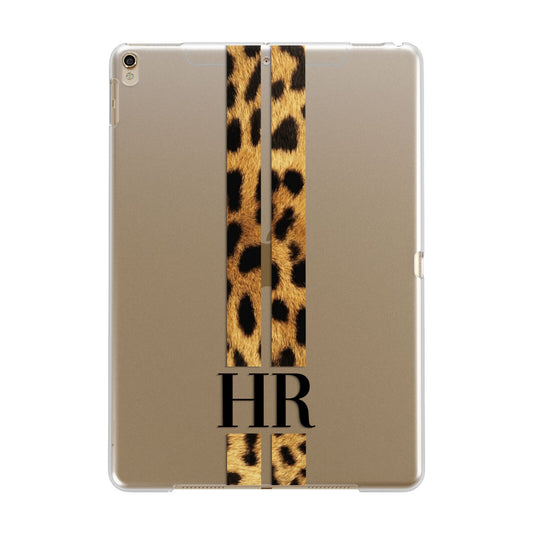 Initialled Leopard Print Stripes Apple iPad Gold Case