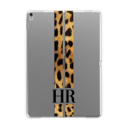 Initialled Leopard Print Stripes Apple iPad Silver Case