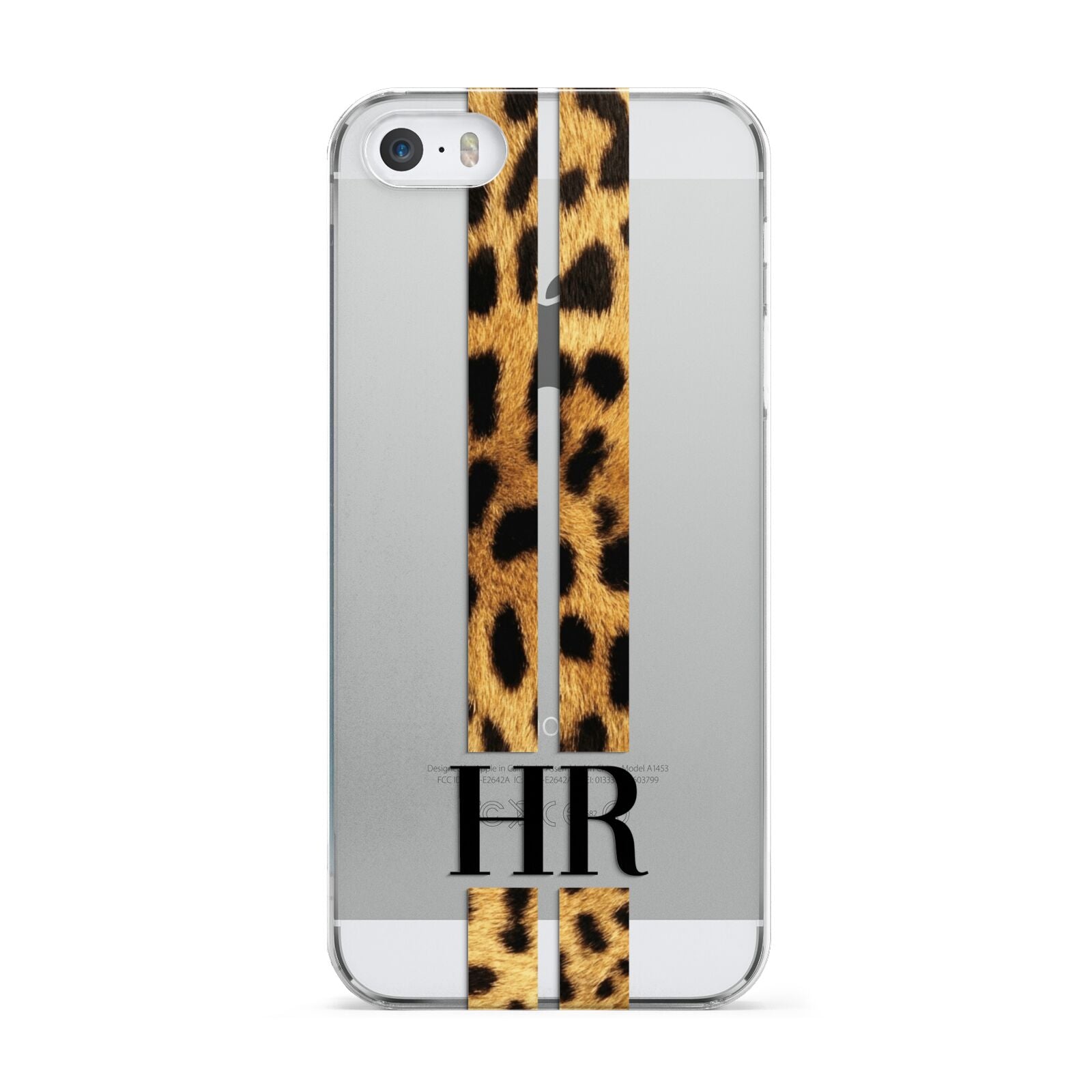 Initialled Leopard Print Stripes Apple iPhone 5 Case