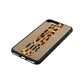 Initialled Leopard Print Stripes Gold Pebble Leather iPhone 8 Plus Case Side Angle