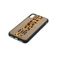 Initialled Leopard Print Stripes Gold Pebble Leather iPhone Xs Case Side Angle