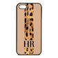 Initialled Leopard Print Stripes Nude Pebble Leather iPhone 5 Case