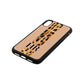 Initialled Leopard Print Stripes Nude Pebble Leather iPhone Xr Case Side Angle