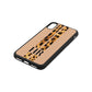 Initialled Leopard Print Stripes Nude Pebble Leather iPhone Xs Case Side Angle